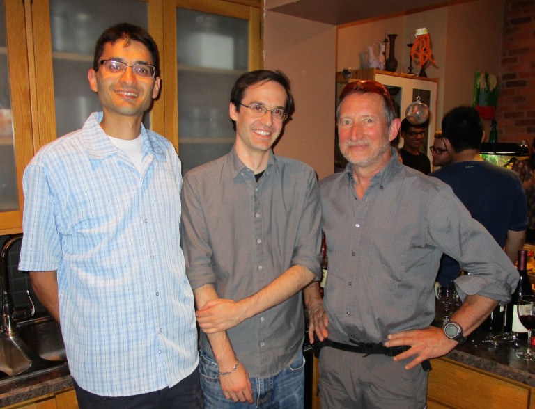 Aneil and Nathaniel with his external examiner, Bill Rice.